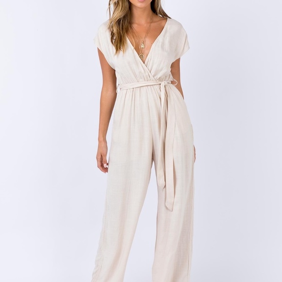 Princess Polly Pants - Princess Polly sian jumpsuit in beige